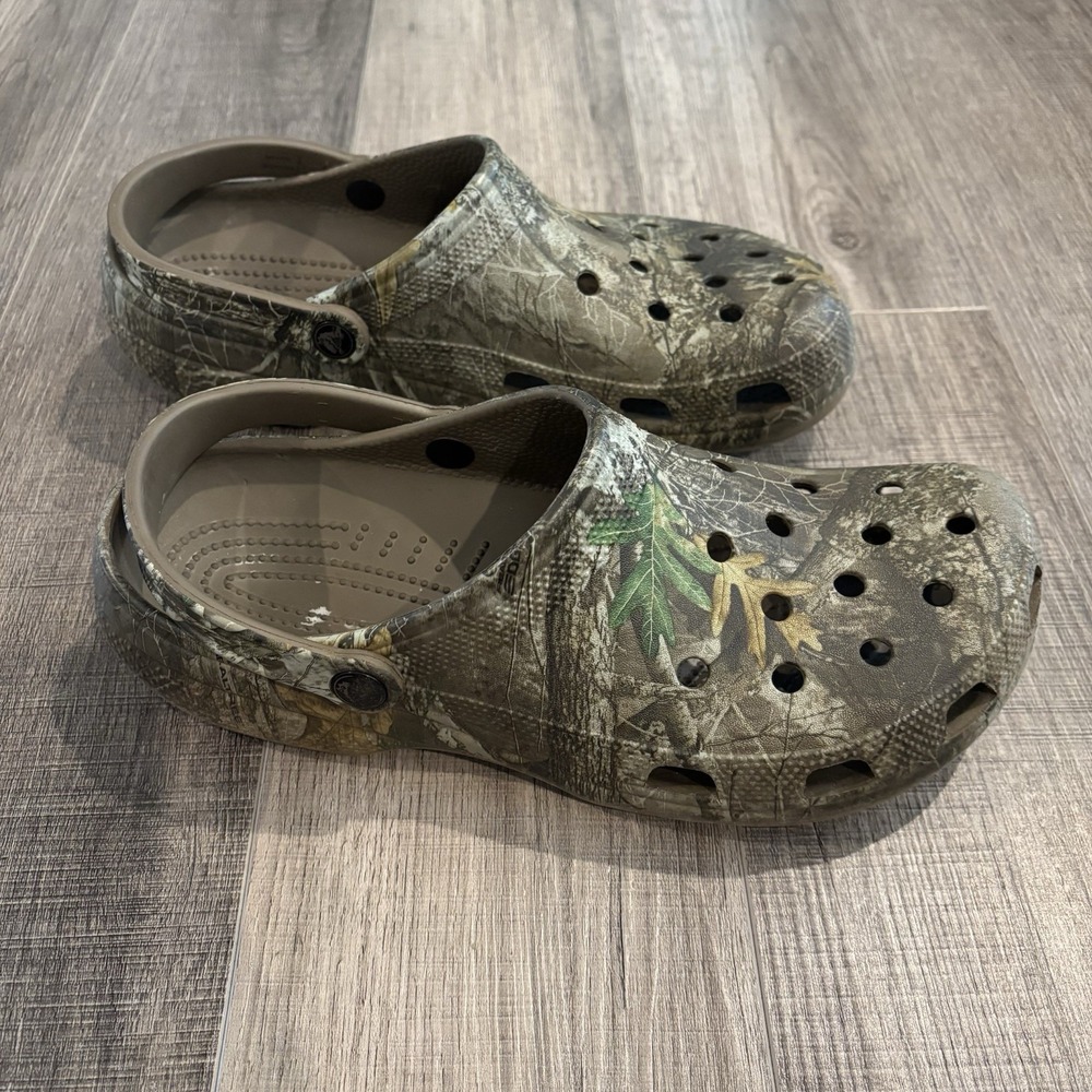 Crocs Classic Clog Men's US 11 Camouflage Real Tree Breathable Slides